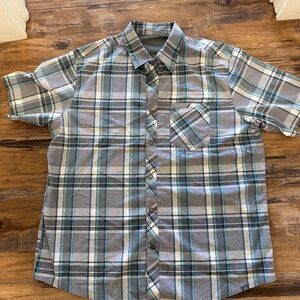 Ascend snap short sleeved plaid men’s shirt